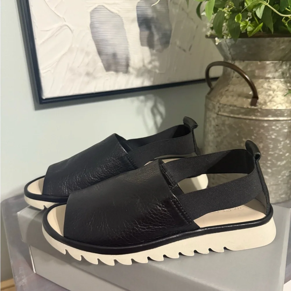 The Flexx Black Leather Sandals with Cream Sole New - Picture 7 of 11